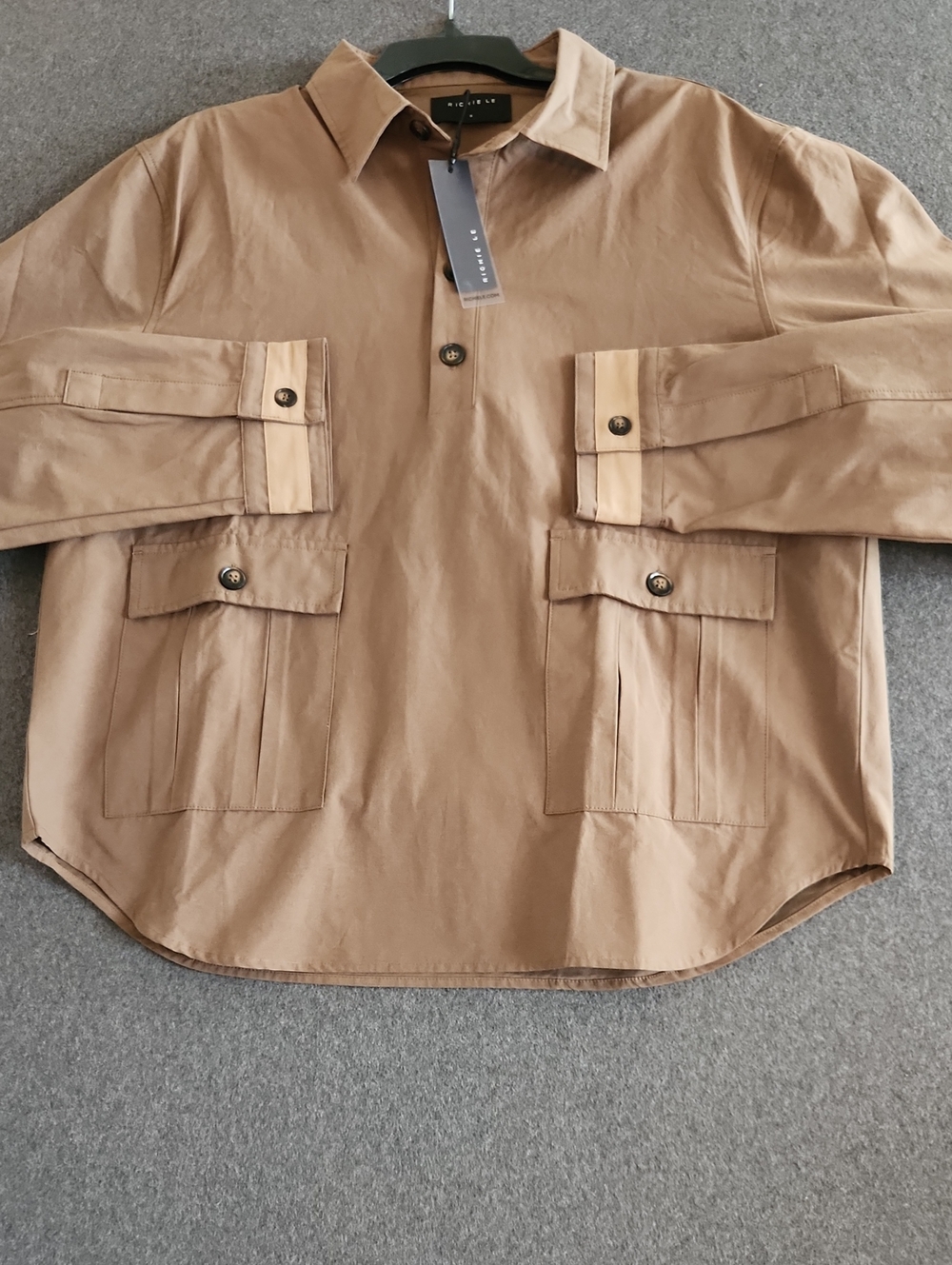 Richie Le Collection Shacket Cargo Utility Mens Size Small Oversize Outdoor Work